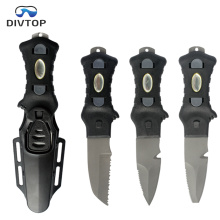 Customize Titanium Blunt Pointed Tip Line Cutter diving equipment, Corrosion Resistant BCD Dive Knife.